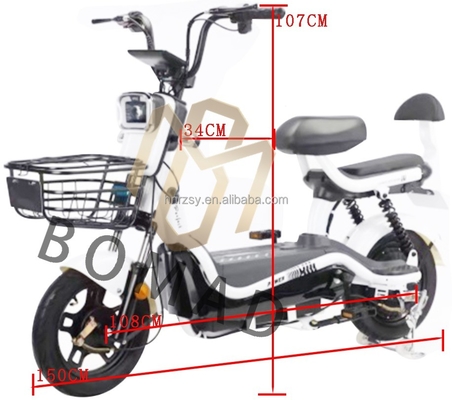 Adult Battery Electronic City Electric Motorized Bike con capacità della batteria di 20AH e sistema di frenata della linea di frenata
