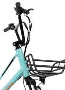 Piccole biciclette elettriche a catena verde con batteria integrata e autonomia di 60 km per potenza