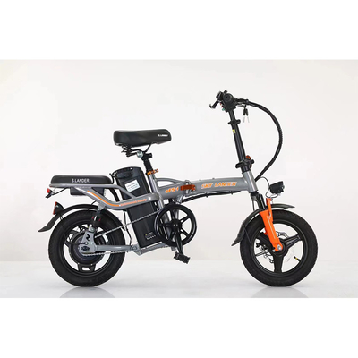 Biciclette elettriche portatili per adulti 18 velocità ingranaggi In legno di alluminio telaio 14 pollici design pieghevole