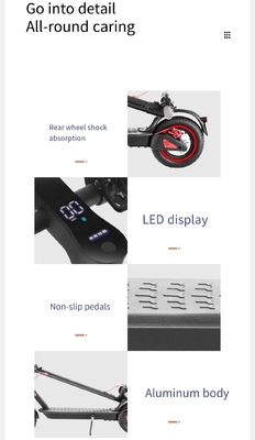 Unisex applicabile Hot 8 pollici Scooter elettrico in alluminio pieghevole e Long-Range Walker con velocità massima 31-40km / h