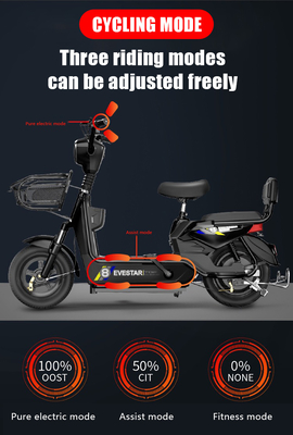 Adult Walking Battery Car 48v Bicicletta elettrica con motore centrale 350w e velocità massima 30-50Km/h